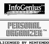 InfoGenius Productivity Pak: Personal Organizer and Phone Book title screen for GameBoy